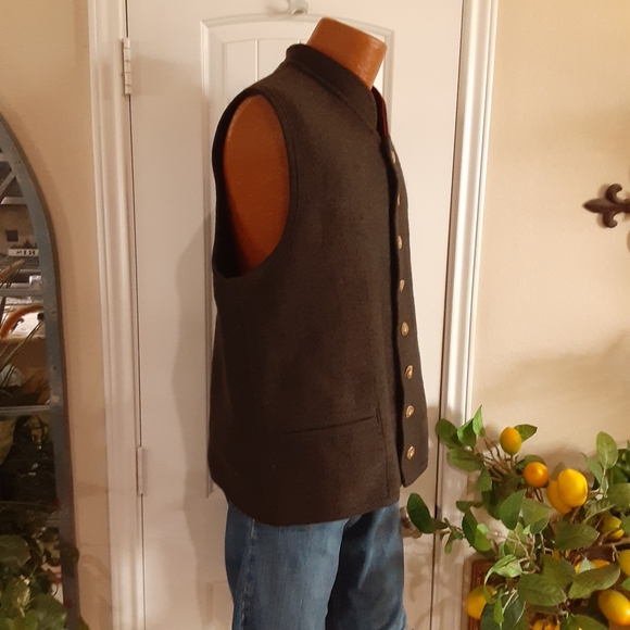 Litzlfelde made Germany Virgin Wool 8 Wood Chip Button Military Collar Size 50/L - Picture 2 of 10